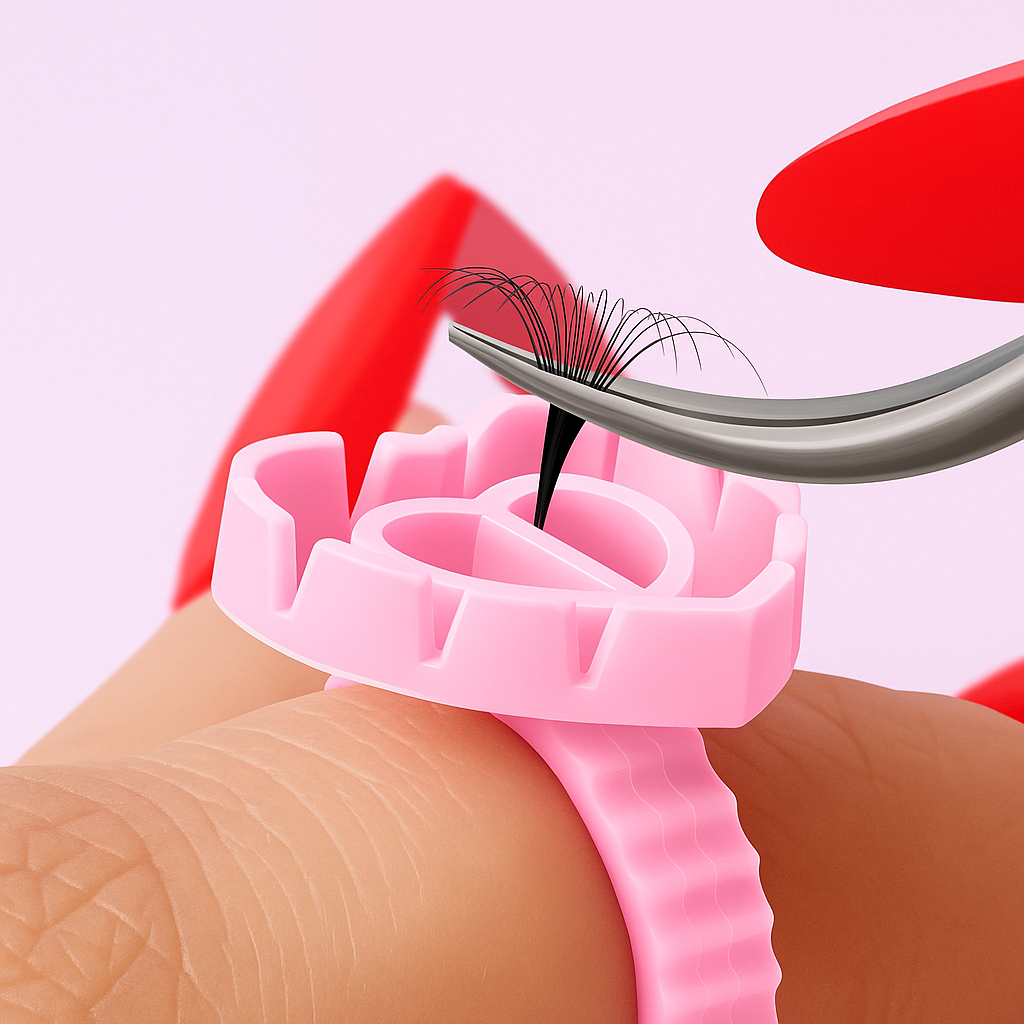 Pink Heart Shaped Glue Rings